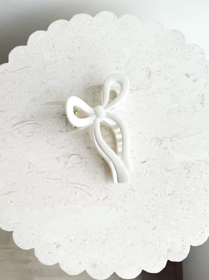 Clearance Golden Tribe Bow Clip - White