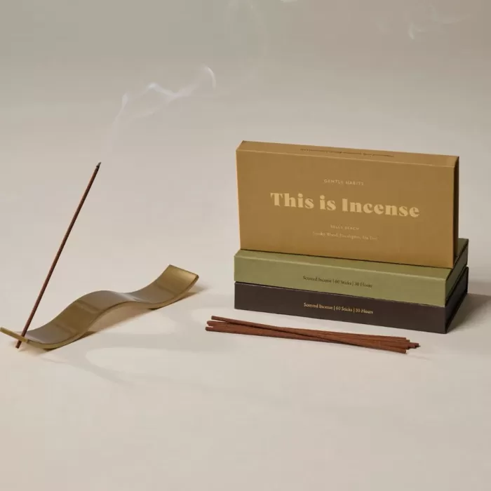 Fashion Gentle Habits Brass Wave Incense Holder