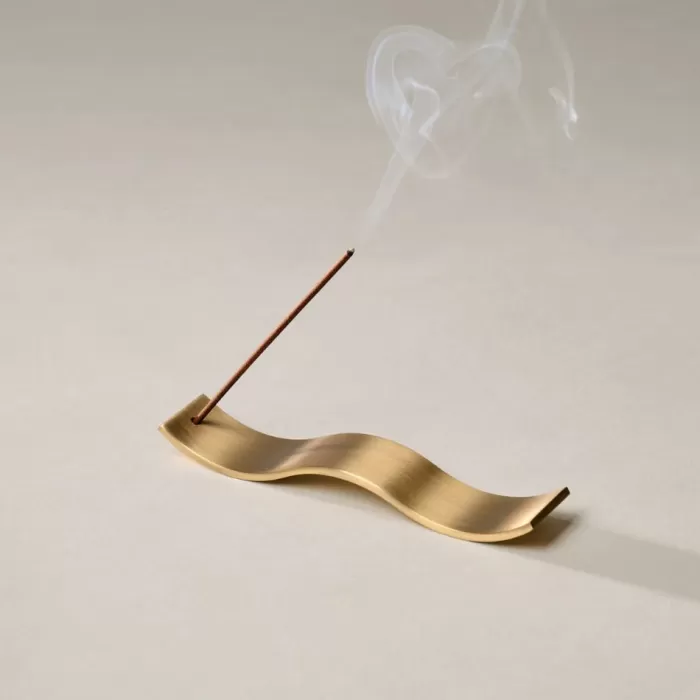 Fashion Gentle Habits Brass Wave Incense Holder