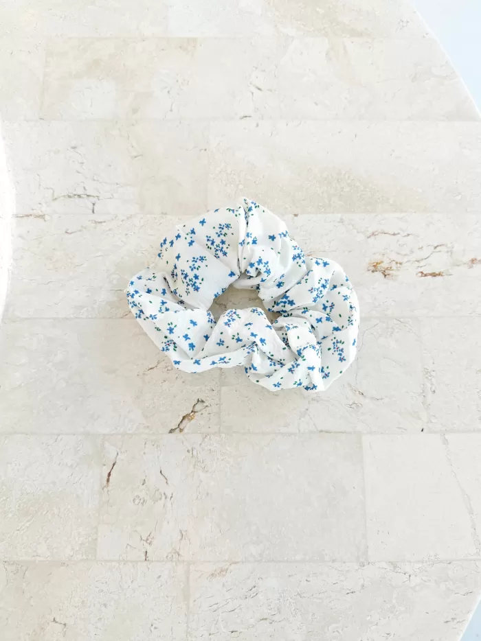 Cheap Golden Tribe Ditsy Blue Floral Scrunchie