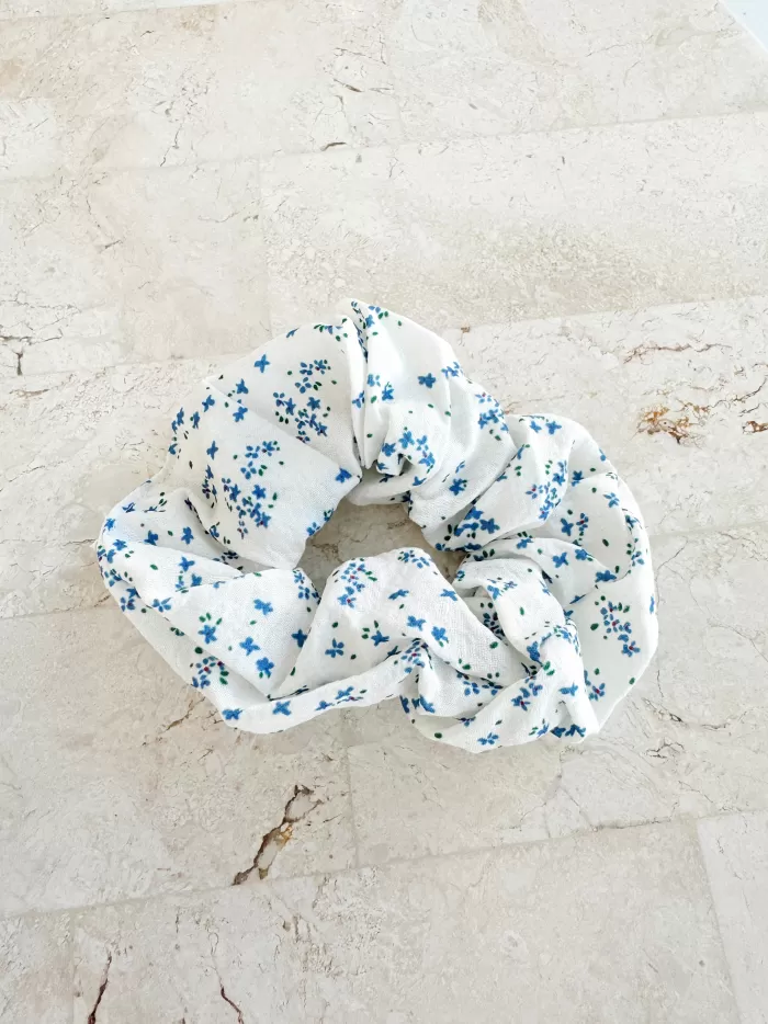 Cheap Golden Tribe Ditsy Blue Floral Scrunchie