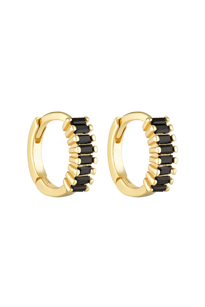 Online Porter Jewellery Gemini Huggies - Gold/Onyx