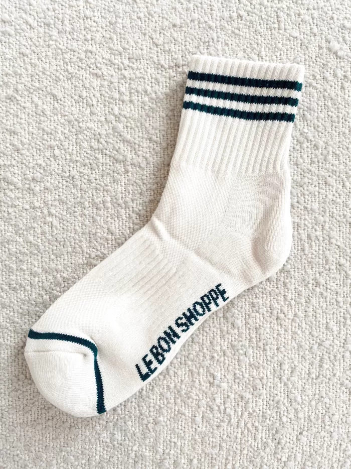 New Le Bon Shoppe Girlfriend Socks - Egret Stripe