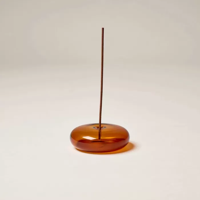 Hot Gentle Habits Glass Vessel Incense Holder - Amber