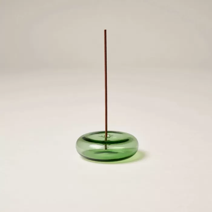 Sale Gentle Habits Glass Vessel Incense Holder - Green