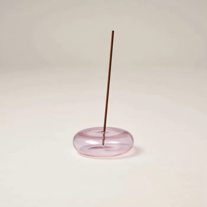 Clearance Gentle Habits Glass Vessel Incense Holder - Pink