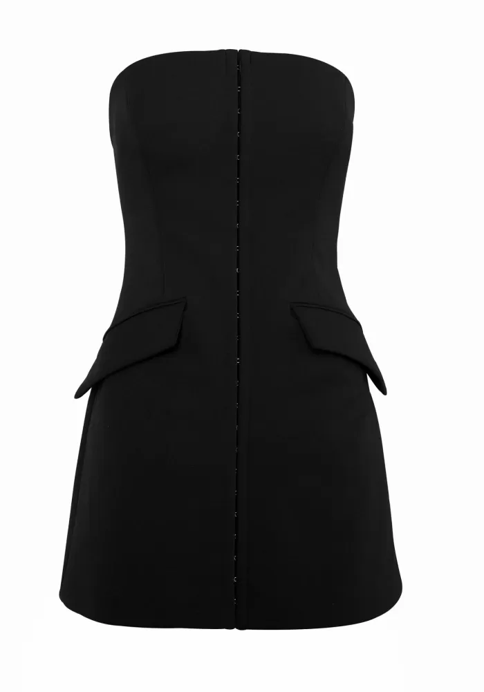 Store Mossman Linear Mini Dress - Black