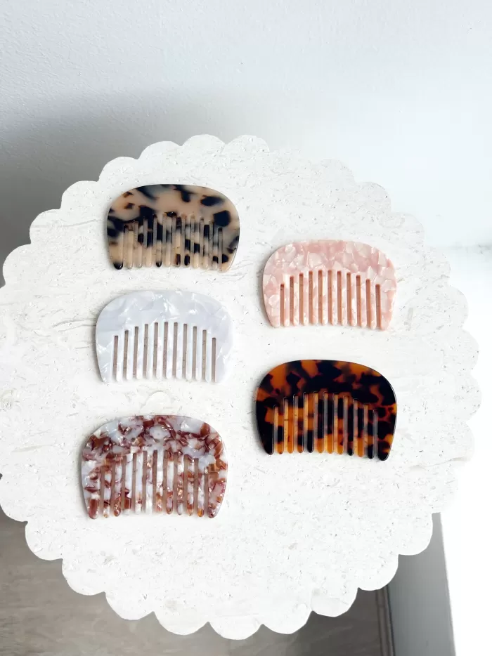 Flash Sale Golden Tribe Mini Comb - Pink Marble