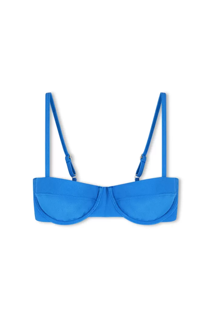 Fashion Zulu and Zephyr Ocean Blue Textured Balconette Bra Cup