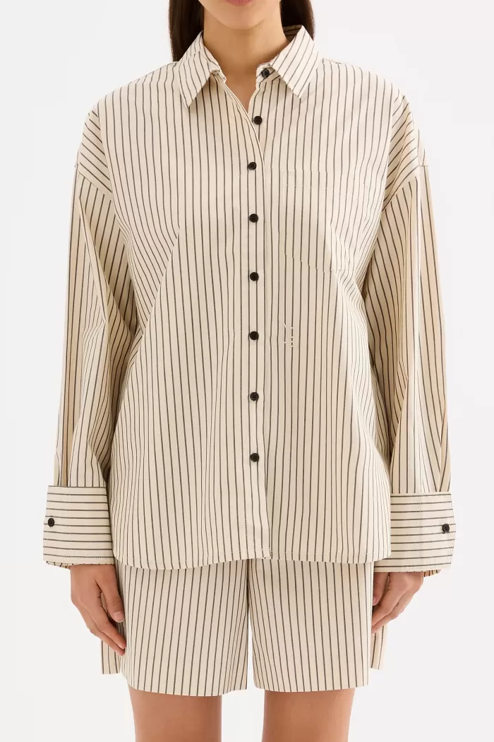 Best Sale Nude Lucy Organic Poplin Shirt - Black Stripe