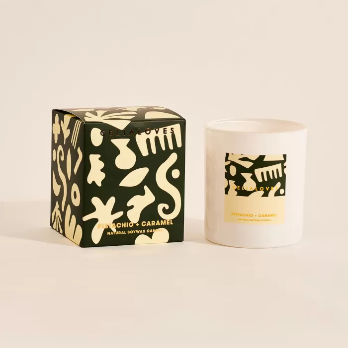 Online Celia Loves Pistachio + Caramel Candle