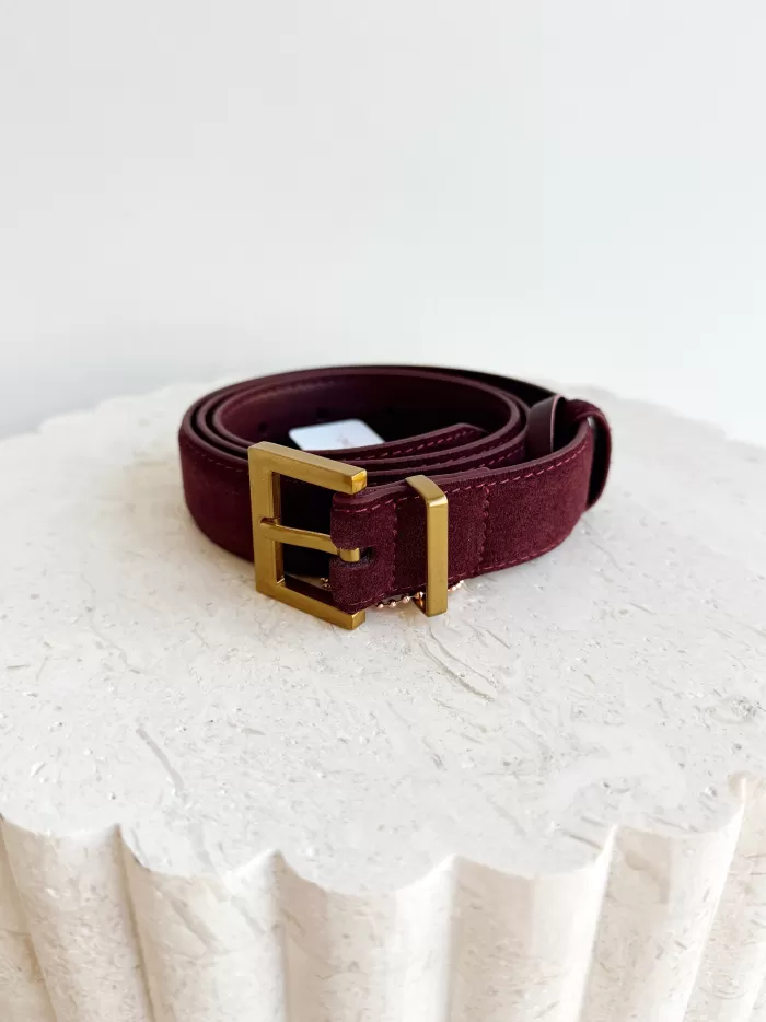 Hot BLVD. the label Regular Suede Belt - Burgundy