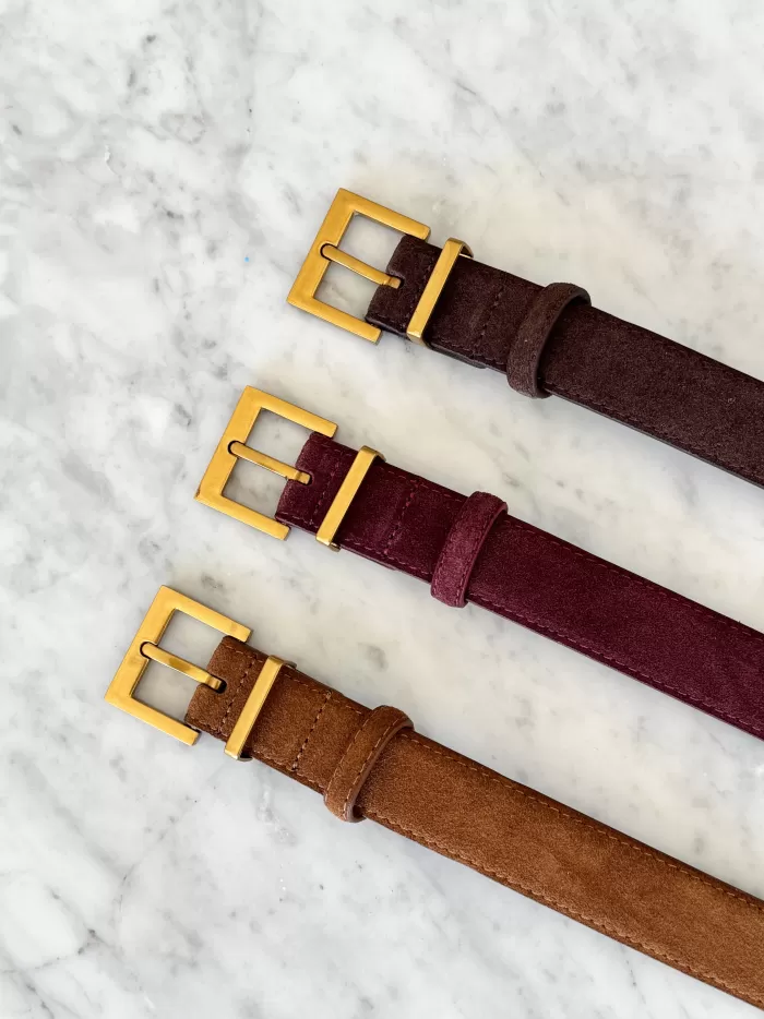 Hot BLVD. the label Regular Suede Belt - Burgundy