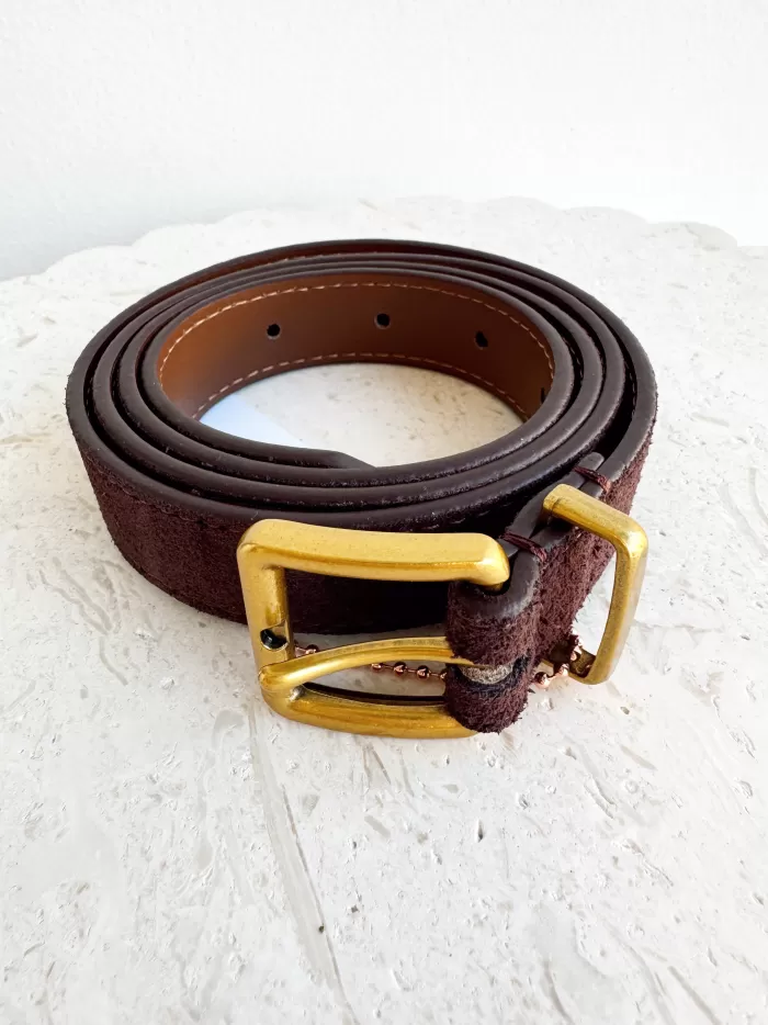 Cheap BLVD. the label Regular Suede Belt - Chocolate