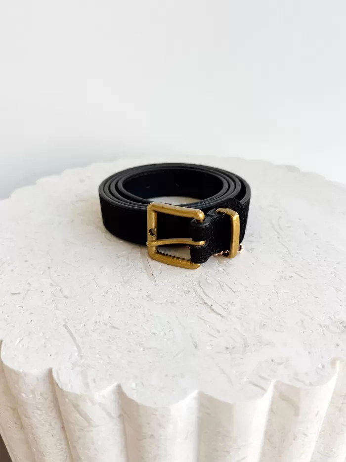 Hot BLVD. the label Slim Suede Belt - Black