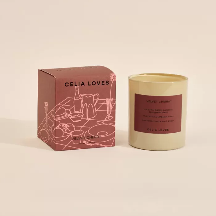 Clearance Celia Loves Velvet Cherry Candle